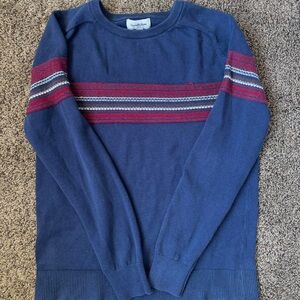 Goodfellow & Co Men's Blue Sweater with Red Stripes